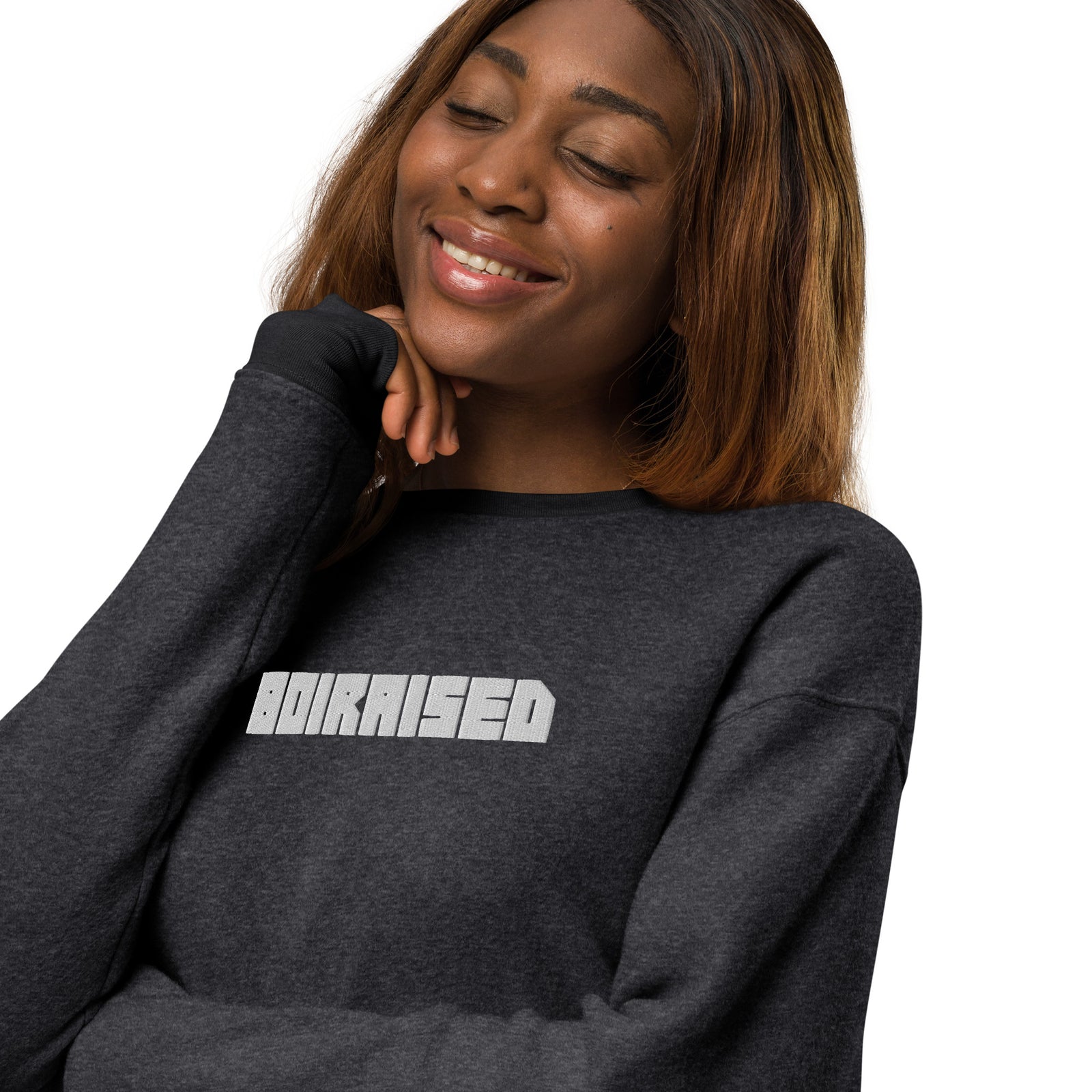 Unisex sueded fleece sweatshirt